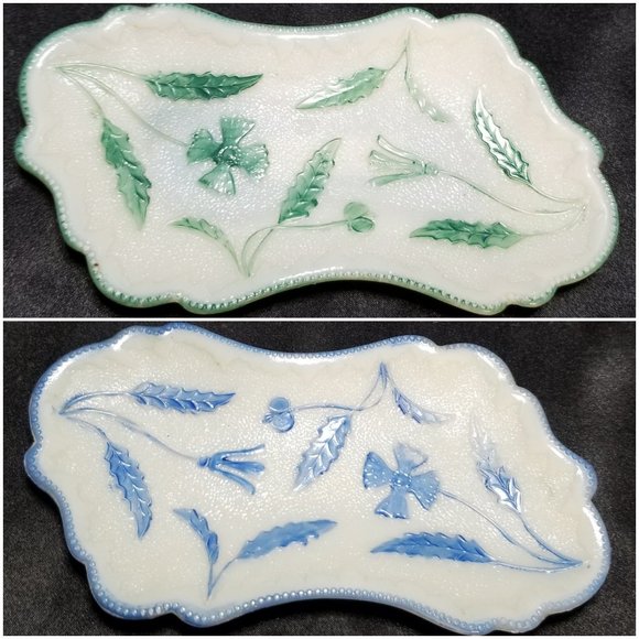 Antique US Glass Delaware Pattern Custard Glass Pin Tray - Picture 1 of 5